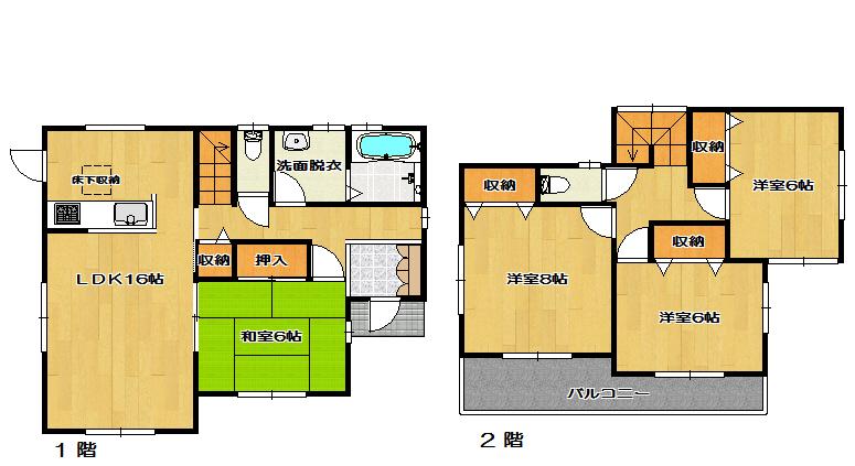 Floor plan. 19.9 million yen, 4LDK, Land area 187.6 sq m , Building area 105.15 sq m