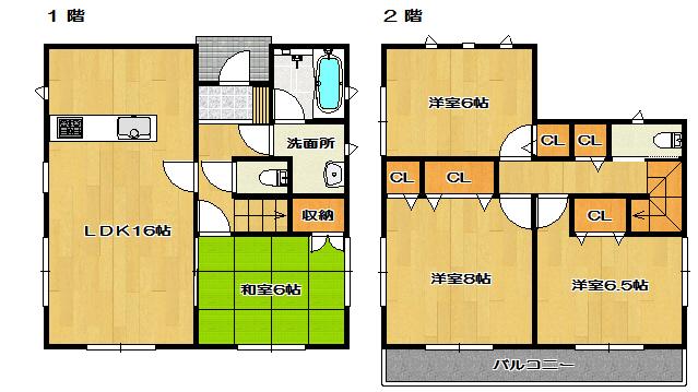 Floor plan. 17.8 million yen, 4LDK, Land area 153.86 sq m , Building area 95.58 sq m