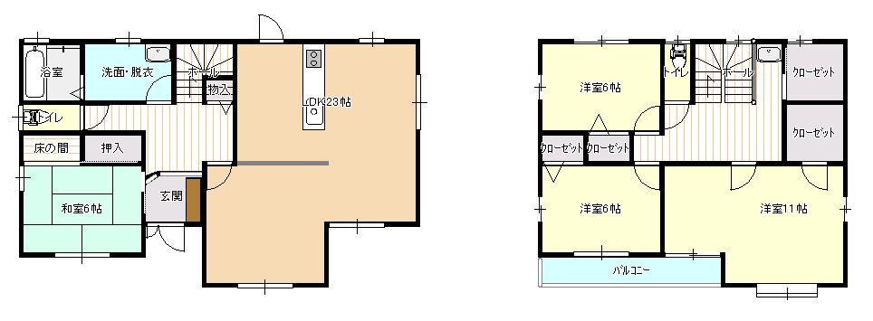 Floor plan. 22,800,000 yen, 4LDK + 2S (storeroom), Land area 441.16 sq m , Building area 137.99 sq m