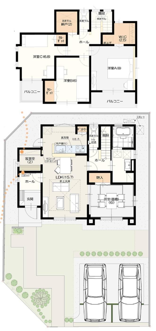Floor plan. (No. 1 point), Price 28,300,000 yen, 4LDK, Land area 184.04 sq m , Building area 114.81 sq m