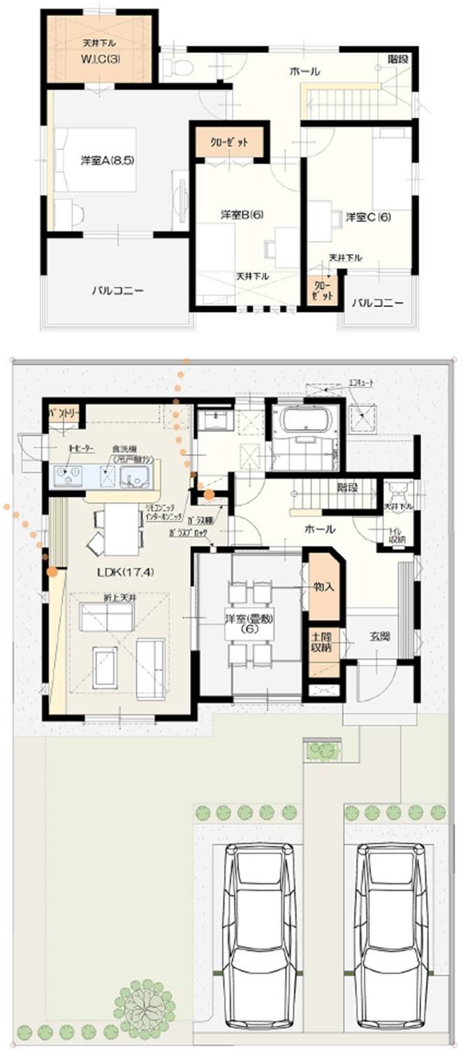 Floor plan. (No. 3 locations), Price 27,800,000 yen, 4LDK, Land area 180.59 sq m , Building area 114.69 sq m