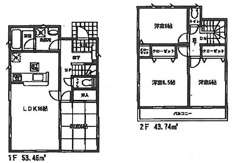Floor plan. 21,800,000 yen, 4LDK, Land area 189.22 sq m , Building area 97.2 sq m