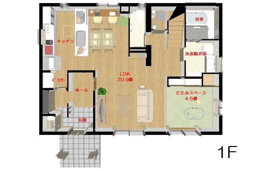 Floor plan. 39,500,000 yen, 4LDK, Land area 178.26 sq m , Building area 116.02 sq m   [1F] The walk-in pantry and face-to-face kitchen, It has been making you aware of the communication of the housework flow line and the family. 