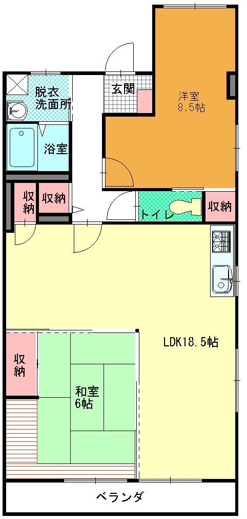 Floor plan. 2LDK, Price 8 million yen, Occupied area 73.88 sq m , Balcony area 17.52 sq m