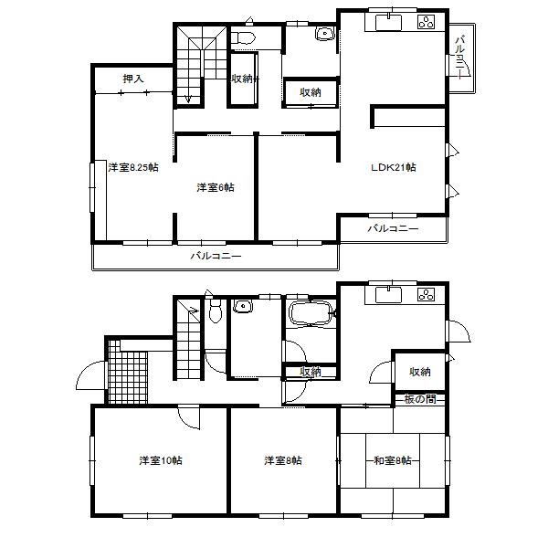 Floor plan. 20,600,000 yen, 5LDK, Land area 236.19 sq m , Building area 163.74 sq m