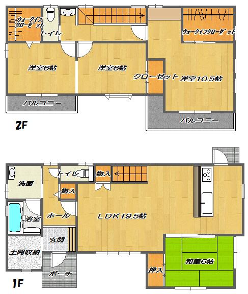 Floor plan. (1 Building), Price 30,800,000 yen, 4LDK+3S, Land area 247.55 sq m , Building area 122.54 sq m