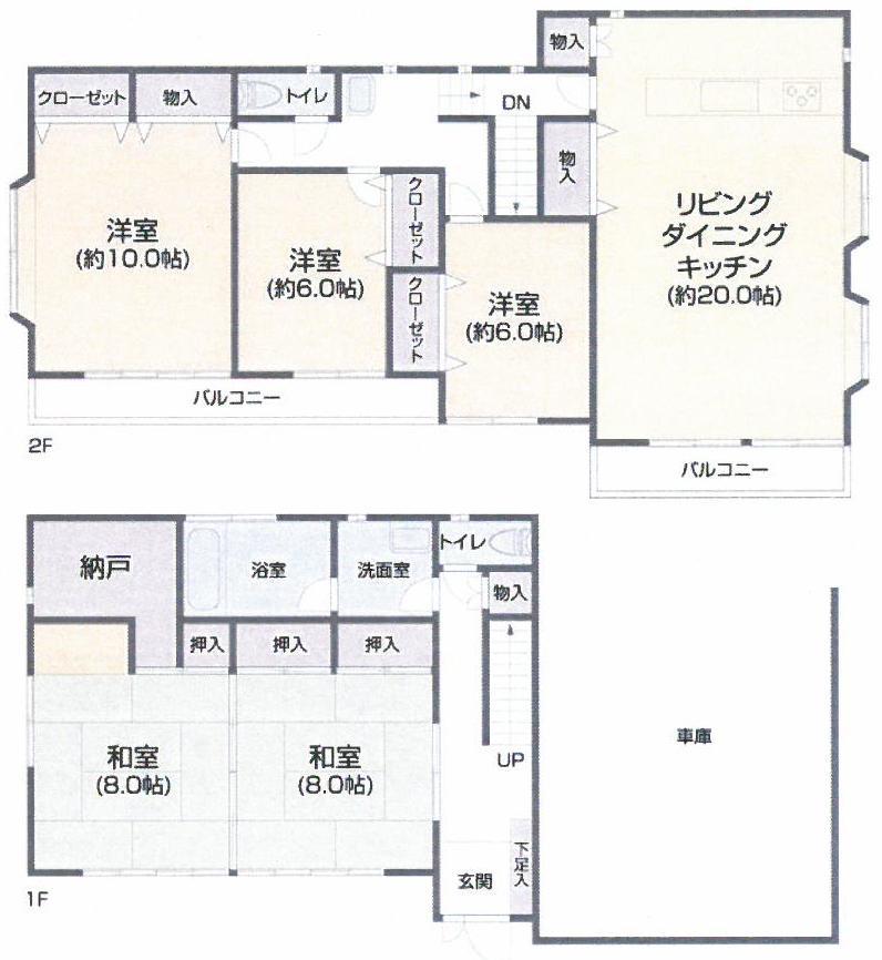 Floor plan. 14.8 million yen, 5LDK, Land area 188.73 sq m , Building area 187.01 sq m