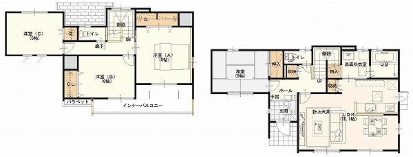 Floor plan. (Building 2), Price 23.8 million yen, 4LDK, Land area 246.87 sq m , Building area 106.81 sq m