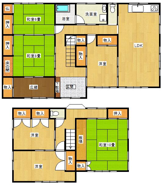Floor plan. 39,300,000 yen, 6LDK, Land area 1,187.53 sq m , Building area 165.61 sq m