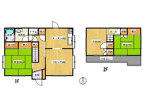 Floor plan. 9.8 million yen, 3LDK, Land area 196.11 sq m , Building area 85.28 sq m