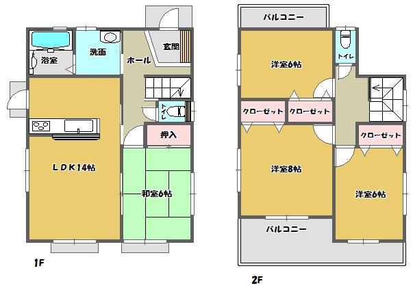 Floor plan. 12.8 million yen, 4LDK, Land area 160.9 sq m , Building area 97.71 sq m