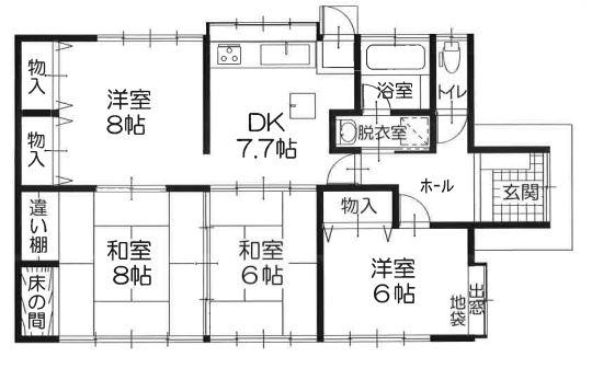 Floor plan. 11.8 million yen, 4DK, Land area 330.88 sq m , Floor plan of good building area 83.35 sq m usability 4DK