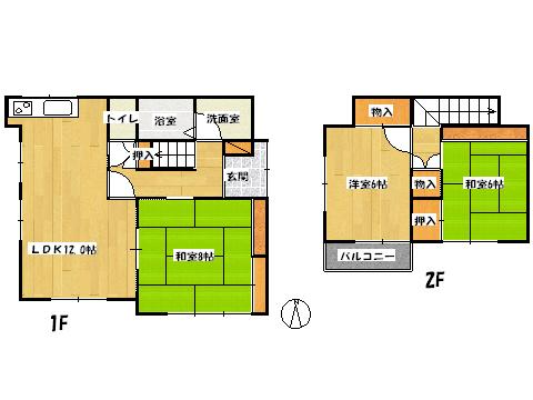 Floor plan. 7.8 million yen, 3DK, Land area 156.62 sq m , Building area 82.21 sq m