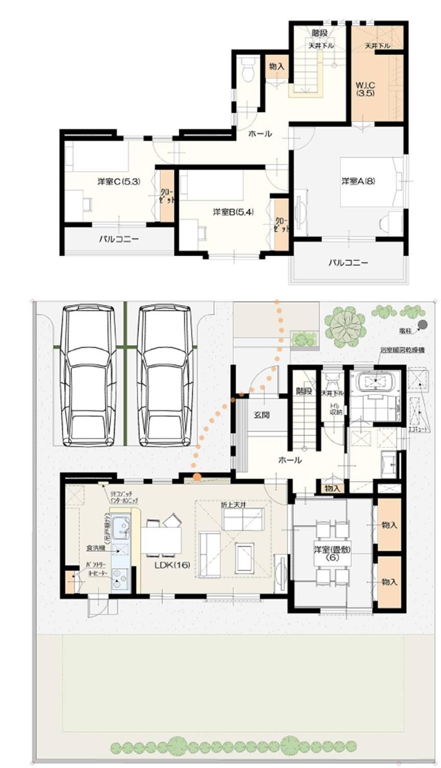 Floor plan. (No. 9 locations), Price 26,800,000 yen, 4LDK, Land area 189.57 sq m , Building area 112.73 sq m