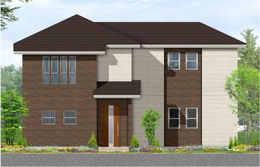 Rendering (appearance). (No. 9 locations) Rendering living room overlooks all in the studio type. Second floor living room is all has become a private room, Balcony comfortable convenient twin type. 