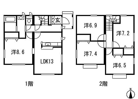 Floor plan. 18.5 million yen, 5LDK, Land area 224.4 sq m , Building area 111.78 sq m floor plan