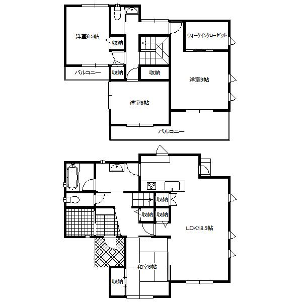 Floor plan. 25,500,000 yen, 4LDK+S, Land area 216.07 sq m , Building area 121.72 sq m