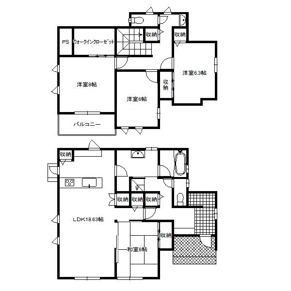 Floor plan. 24.5 million yen, 4LDK+S, Land area 216.63 sq m , Building area 122.27 sq m