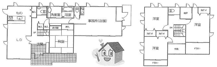 Floor plan. 25,500,000 yen, 5LDK + S (storeroom), Land area 499 sq m , Building area 174.33 sq m
