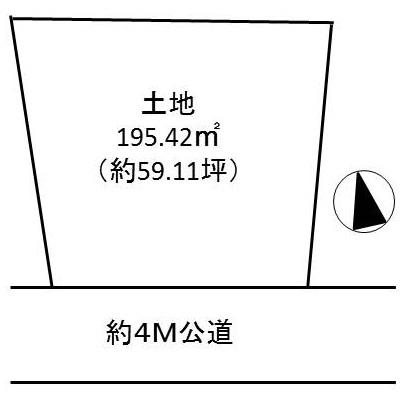 Compartment figure. Land price 13 million yen, Land area 195.42 sq m