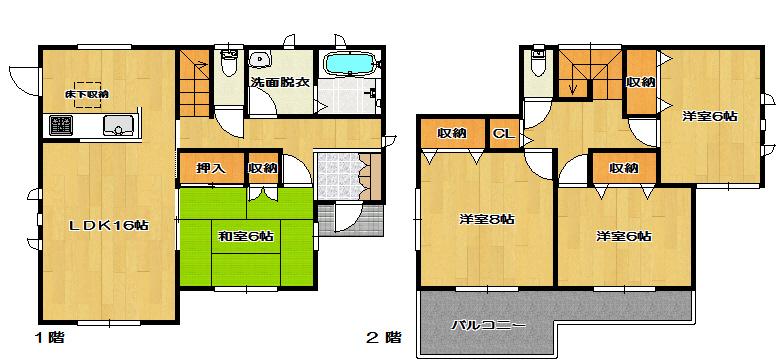 Floor plan. 21.9 million yen, 4LDK, Land area 168.57 sq m , Building area 105.15 sq m