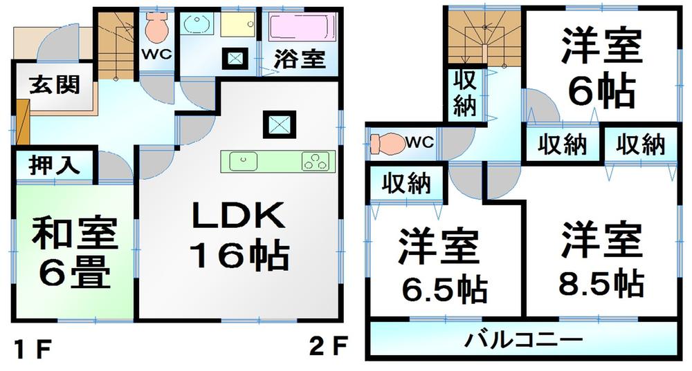 Floor plan. 17.8 million yen, 4LDK, Land area 217.21 sq m , Building area 105.15 sq m