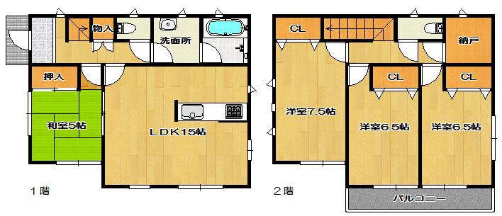Floor plan. 14.8 million yen, 4LDK, Land area 270.03 sq m , Building area 96.79 sq m