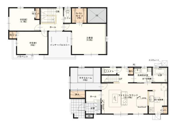 Floor plan. (Building 2), Price 25,800,000 yen, 4LDK, Land area 306.09 sq m , Building area 107.64 sq m
