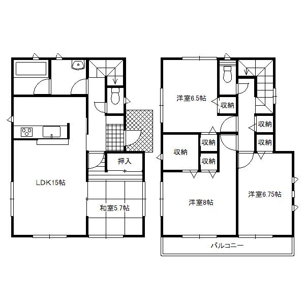 Floor plan. 21,800,000 yen, 4LDK, Land area 189.06 sq m , Building area 98.81 sq m