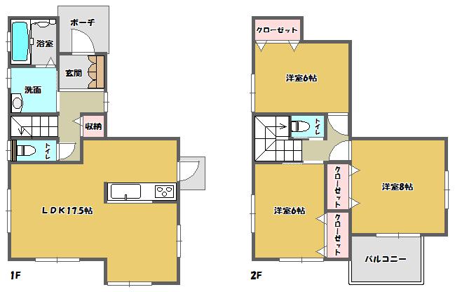 Floor plan. 16.8 million yen, 3LDK, Land area 150 sq m , It is a building area of ​​90.25 sq m spacious LDK