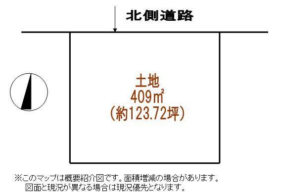Compartment figure. Land price 5.5 million yen, Land area 409 sq m