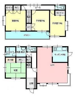 Floor plan. 12.8 million yen, 4LDK, Land area 230.84 sq m , Building area 114.27 sq m