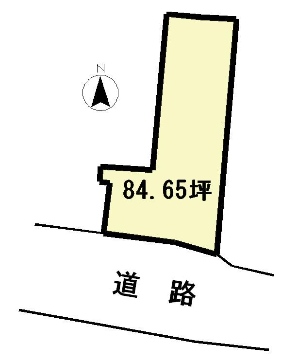 Compartment figure. Land price 11.5 million yen, Land area 279.85 sq m topographic map
