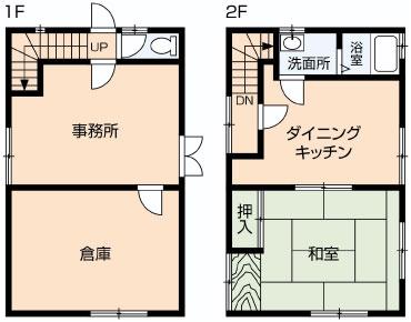 Floor plan. 9.8 million yen, 1DK, Land area 188.93 sq m , Building area 85 sq m