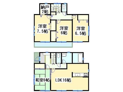 Floor plan. 16.8 million yen, 4LDK, Land area 174.57 sq m , Building area 101.65 sq m