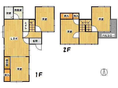 Floor plan. 7.3 million yen, 4LDK, Land area 193.07 sq m , Building area 81.97 sq m