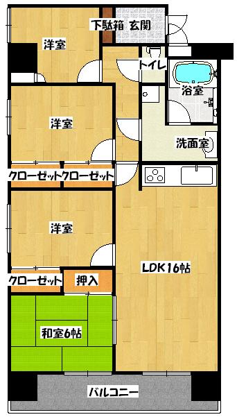 Floor plan. 4LDK, Price 7.7 million yen, Occupied area 83.68 sq m , Balcony area 10.08 sq m