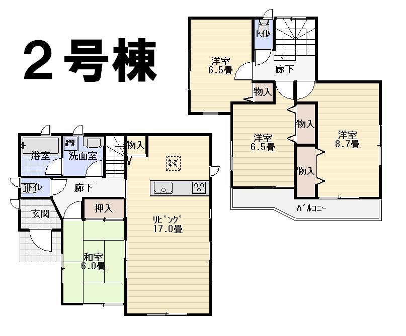Floor plan. (Building 2), Price 19,800,000 yen, 4LDK, Land area 167.53 sq m , Building area 100.44 sq m