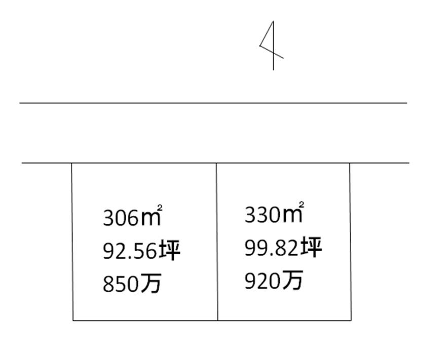 Compartment figure. Land price 8.5 million yen, Land area 306 sq m compartment view
