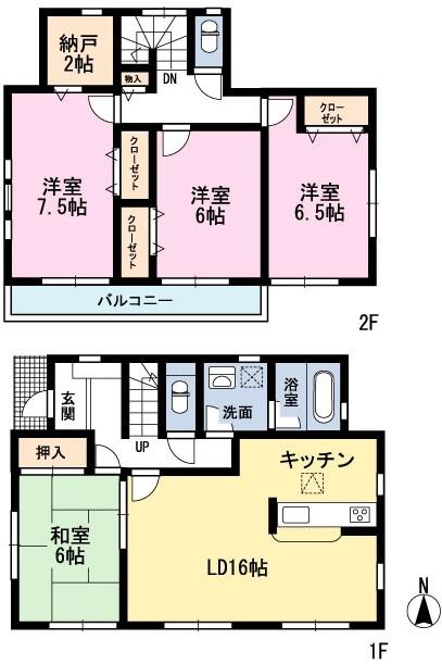 Floor plan. (1 Building), Price 16.8 million yen, 4LDK, Land area 174.57 sq m , Building area 101.65 sq m