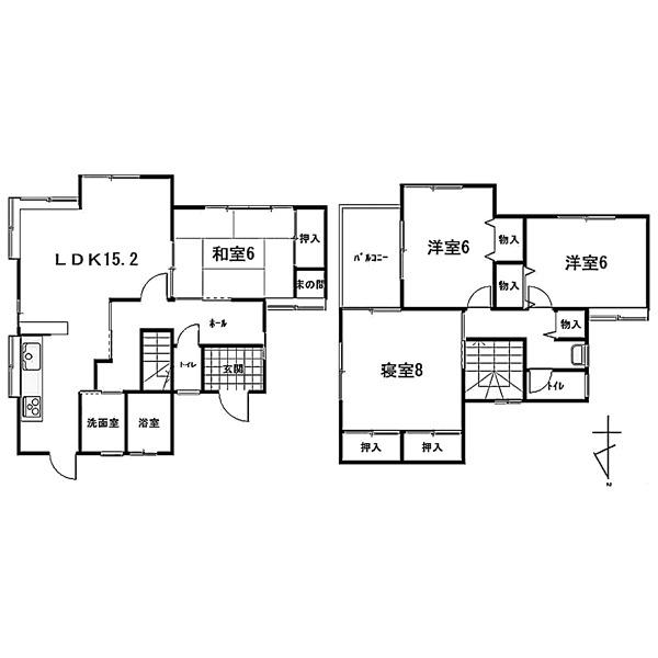 Floor plan. 8.9 million yen, 4LDK, Land area 142.16 sq m , Building area 104.33 sq m