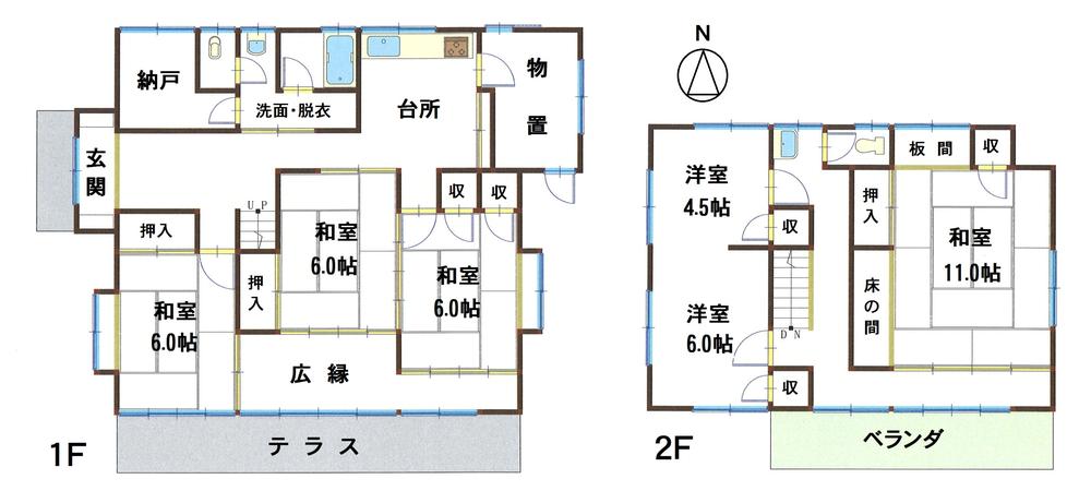 Floor plan. 4 million yen, 6DK + 2S (storeroom), Land area 315.68 sq m , Building area 148.81 sq m