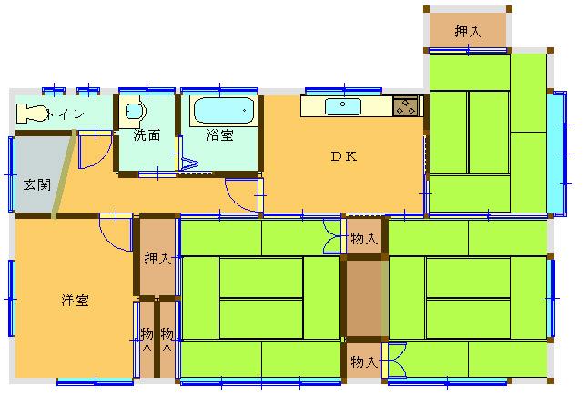 Floor plan. 5,980,000 yen, 4DK, Land area 339.43 sq m , Building area 80.42 sq m