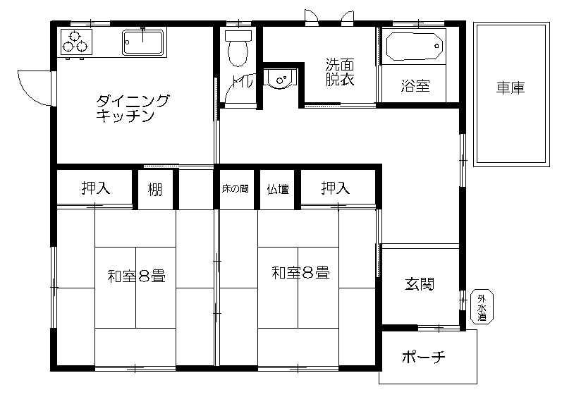 Floor plan. 9.5 million yen, 2DK, Land area 267.26 sq m , Building area 68.73 sq m floor plan