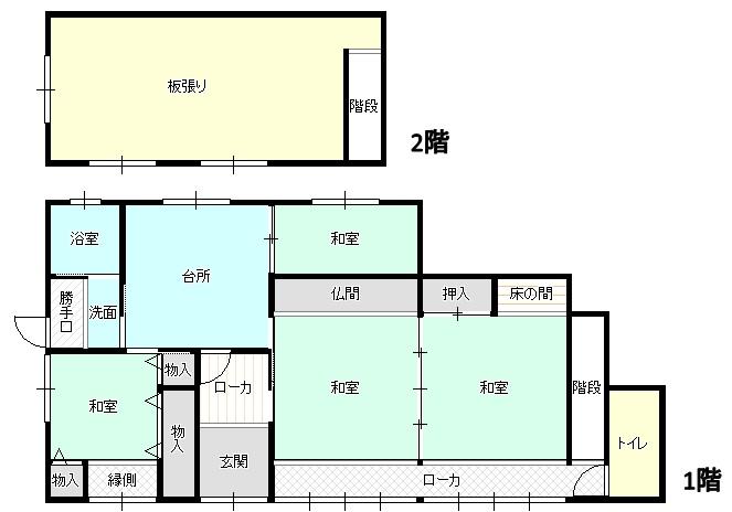 Floor plan. 8.8 million yen, 4DK + S (storeroom), Land area 687.74 sq m , Building area 112.39 sq m
