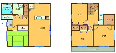 Floor plan. 18,800,000 yen, 4LDK + S (storeroom), Land area 172.16 sq m , Building area 103.5 sq m floor plan
