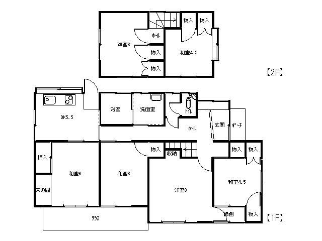 Floor plan. 4.5 million yen, 6DK, Land area 231.9 sq m , Building area 104.34 sq m floor plan