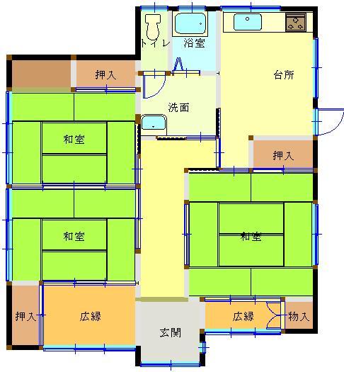 Floor plan. 5 million yen, 3DK, Land area 170.59 sq m , Building area 75.31 sq m floor plan
