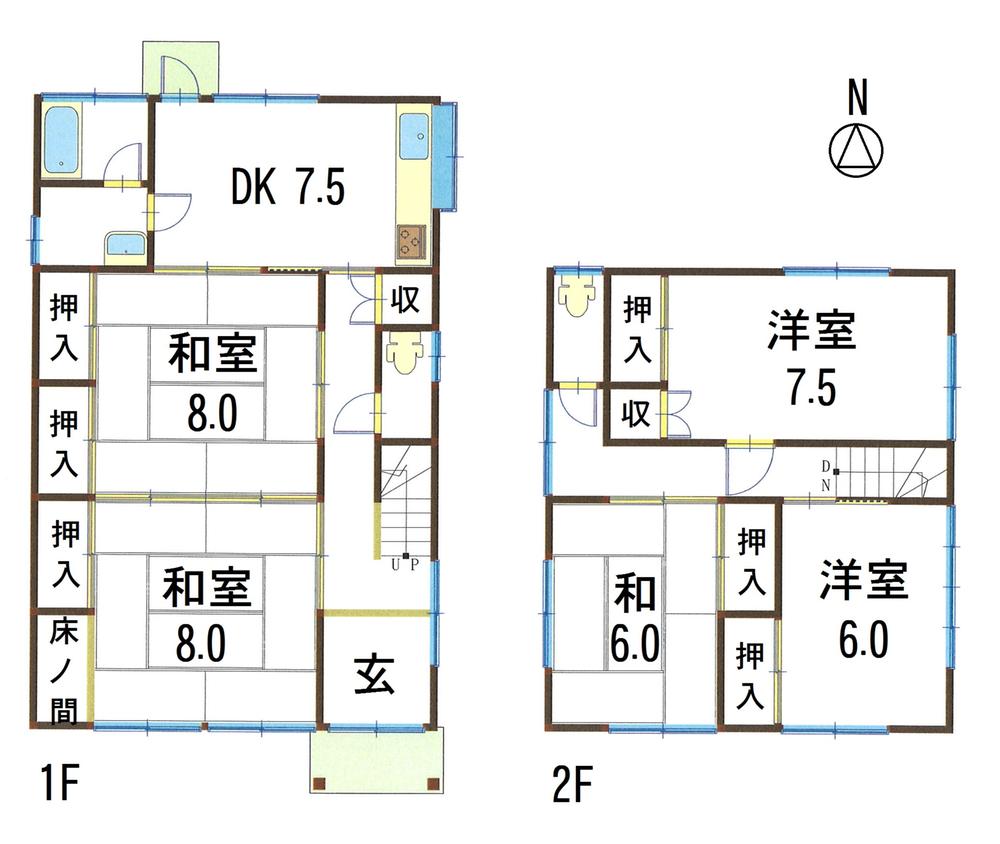 Floor plan. 12.8 million yen, 5DK, Land area 150.06 sq m , Building area 110.13 sq m