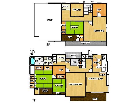 Floor plan. 19.5 million yen, 4LDK + 3S (storeroom), Land area 343.46 sq m , Building area 194.96 sq m